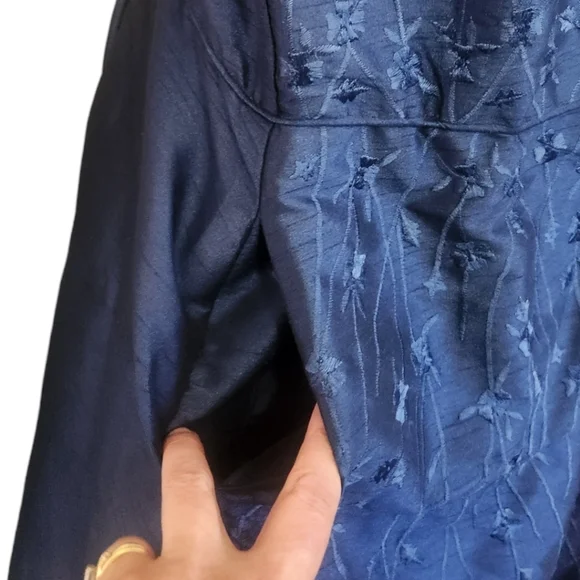 WAYWARD FANCIES eShakti Floral Vine Embroidered Dupioni Dress - Size 4X - Picture 8 of 12